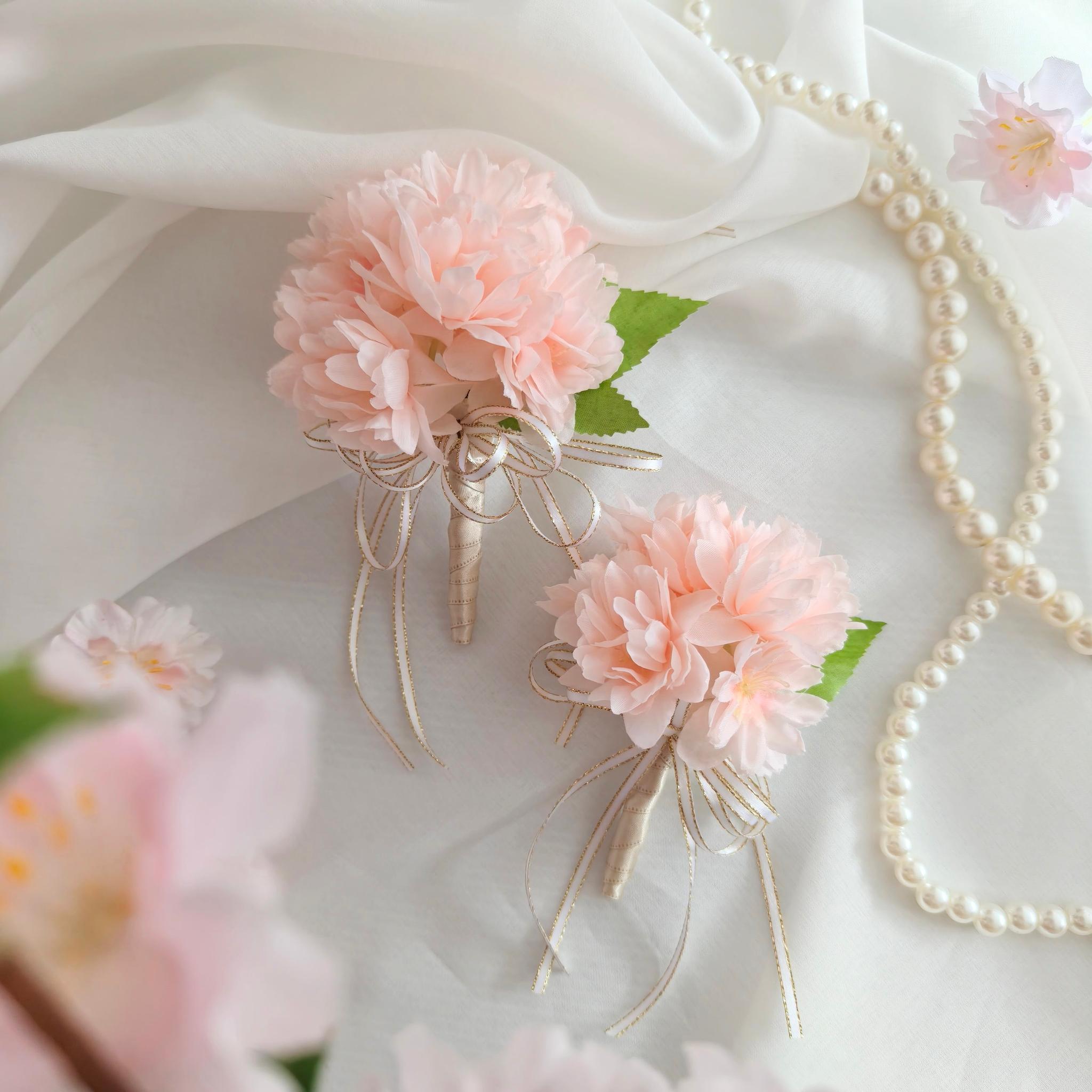 満開桜のコサージュ 親子コサージュ 入学式 入学式 卒業式 大人フォーマル シンプル 春2026 | 2枚目